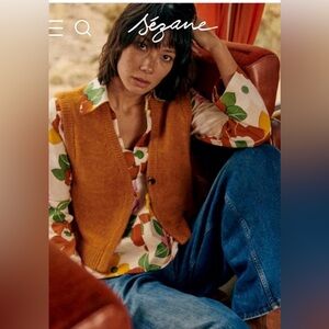 Sézane Maxime Cardigan Vest in Ochre size Large